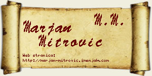 Marjan Mitrović vizit kartica